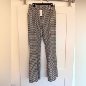 Derek Lam Houndstooth Pants with Gold Accents